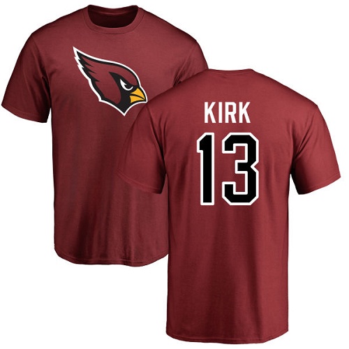 Arizona Cardinals Men Maroon Christian Kirk Name And Number Logo NFL Football #13 T Shirt->nfl t-shirts->Sports Accessory